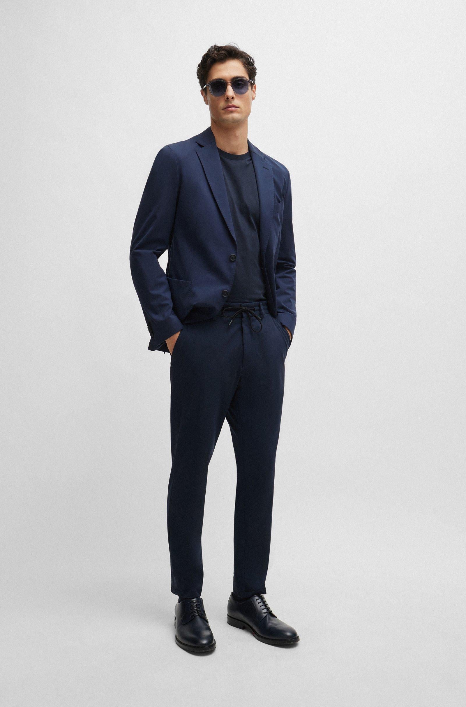 Pantalone slim fit in jersey 50502477 10245125 01 404 BOSS Blue 