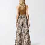 Pantaloni ampi con stampa snake 106963A3B1 CZ9 PINKO Beige/nero 