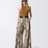 Pantaloni ampi con stampa snake 106963A3B1 CZ9 PINKO Beige/nero 