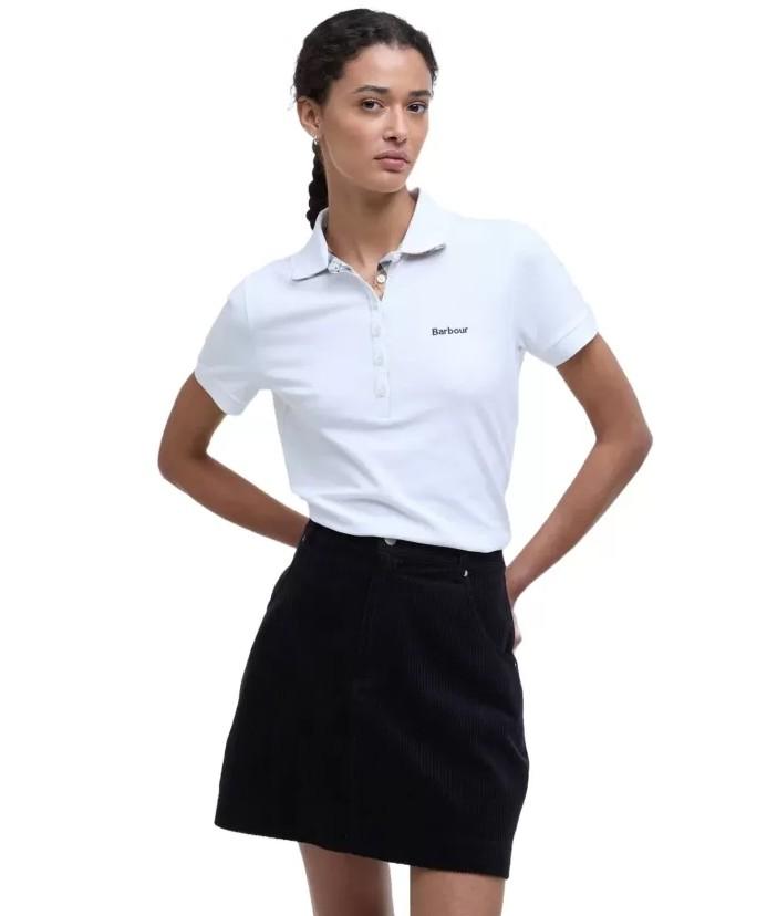 Polo manica corta con inserti tartan LML0634 LML WH33 BARBOUR White/hessian 