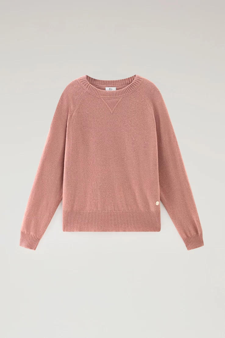 Maglia girocollo in misto lana e cashmere CFWWKN0253FRUF0603 4385 WOOLRICH Dry rose 