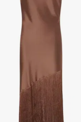 Abito smanicato in raso 106352A33D L50 PINKO Marrone-ghianda 