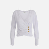 Maglione in misto cashmere con bottoni gioiello MK32S57E2 EA7 ELISABETTA FRANCHI Starlight 