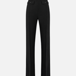 Pantaloni in crêpe leggero e raso PA18362E2 110 ELISABETTA FRANCHI Nero 