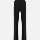 Pantaloni in crêpe leggero e raso PA18362E2 110 ELISABETTA FRANCHI Nero 