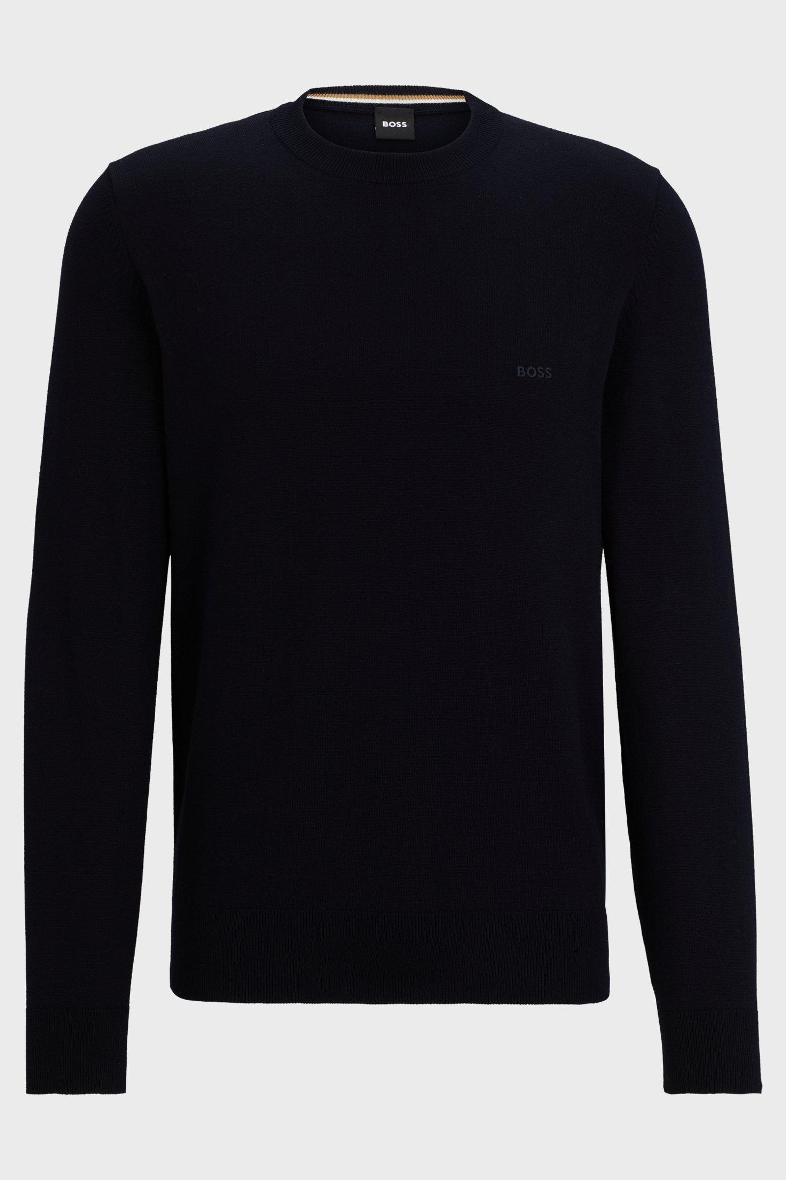 Maglia girocollo in cotone 50506023 10255186 01 404 BOSS Dark blue 