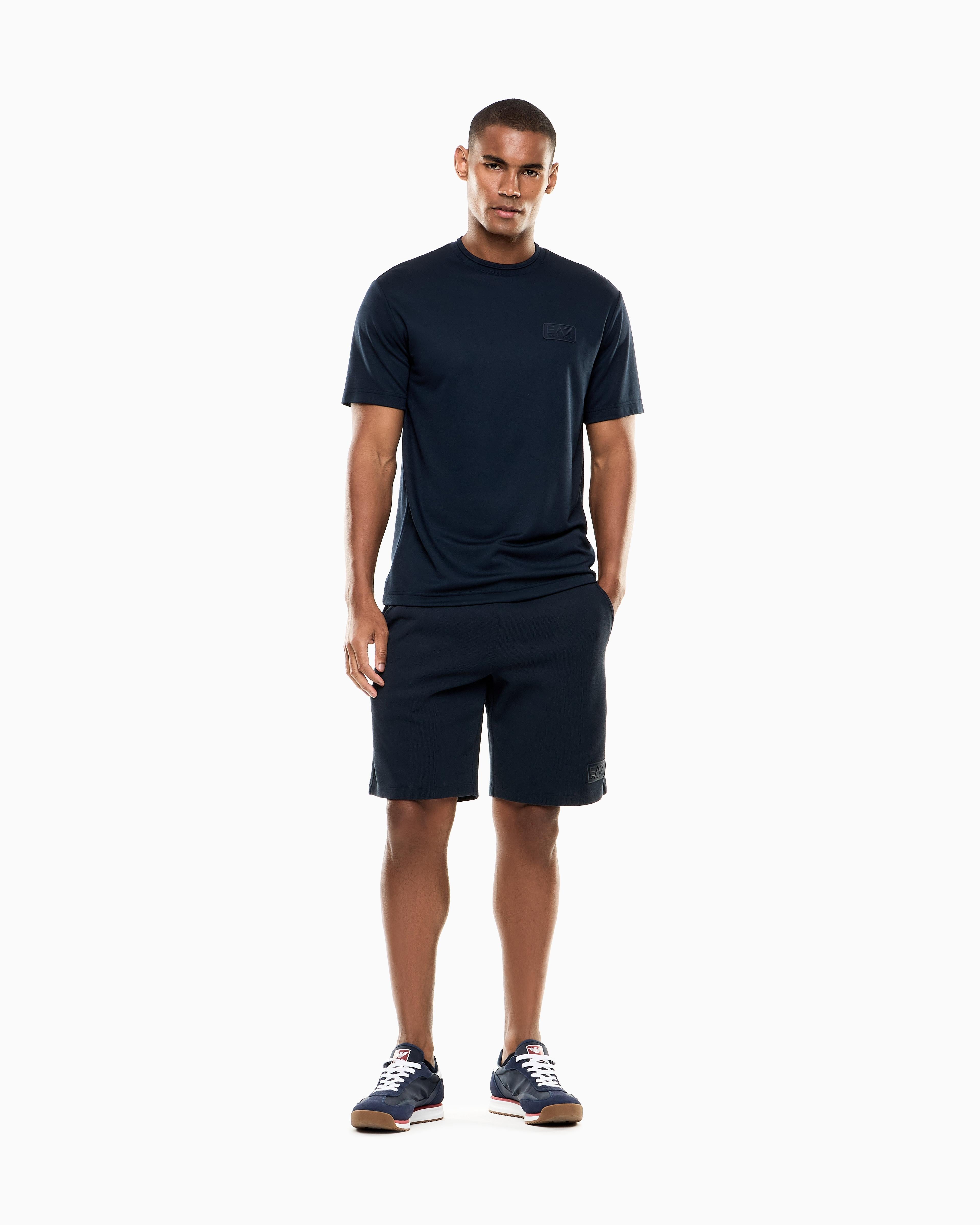 T-shirt Lux Identity in jersey di misto modal 7M001357 AF13862 UB102 EA7 Blu 
