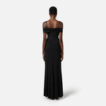 Abito Red Carpet in jersey crêpe con corsetto ABR0851E2 110 ELISABETTA FRANCHI Nero 