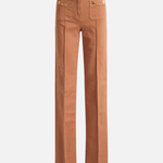 Pantalone in cotone gamba dritta PJ25D61E2 600 ELISABETTA FRANCHI Cuoio 