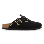 Ciabatta in pelle scamosciata con rivetti BOSTON RIVET 1030491 BLACK BIRKENSTOCK Black 