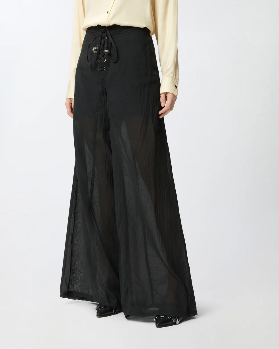 Pantaloni leggeri con lacci e dettagli texani<BR/> 106947A3AX Z99 PINKO Nero limousine 