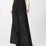 Pantaloni leggeri con lacci e dettagli texani<BR/> 106947A3AX Z99 PINKO Nero limousine 