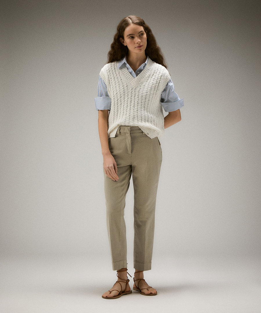 Pantalone chino in cotone stretch PED5345 99011950 802 PEUTEREY Sesamo 