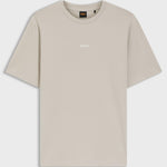 T-shirt in cotone elasticizzato con logo a contrasto 50473278 10242929 01 070 BOSS Open beige 