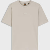 T-shirt in cotone elasticizzato con logo a contrasto 50473278 10242929 01 070 BOSS Open beige 