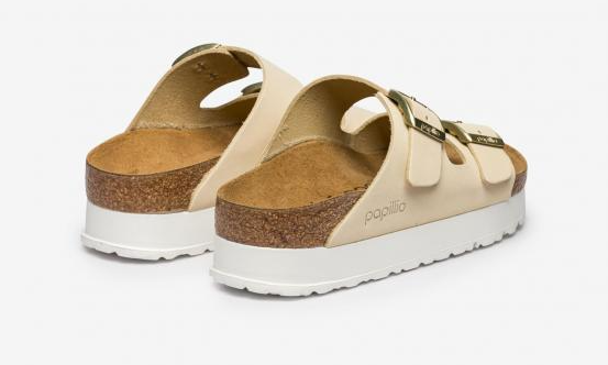 Ciabatta in pelle scamosciata ARIZONA PLATFORM 1026924 ECRU BIRKENSTOCK Ecru 