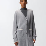 Cardigan lungo con scollo a V 105451A2Q9 II2 PINKO Grigio monumento 