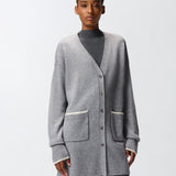 Cardigan lungo con scollo a V 105451A2Q9 II2 PINKO Grigio monumento 