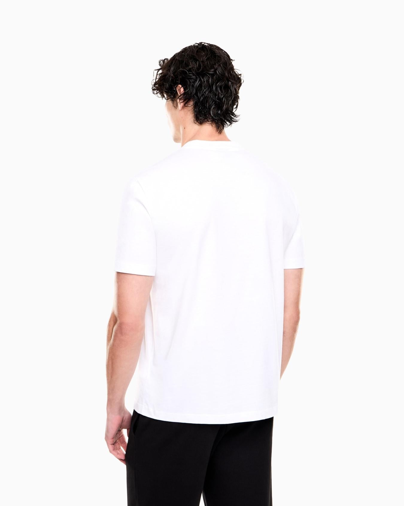 T-shirt girocollo Premium Label in jersey di cotone 7M001562 AF17789 U0002 EA7 White 