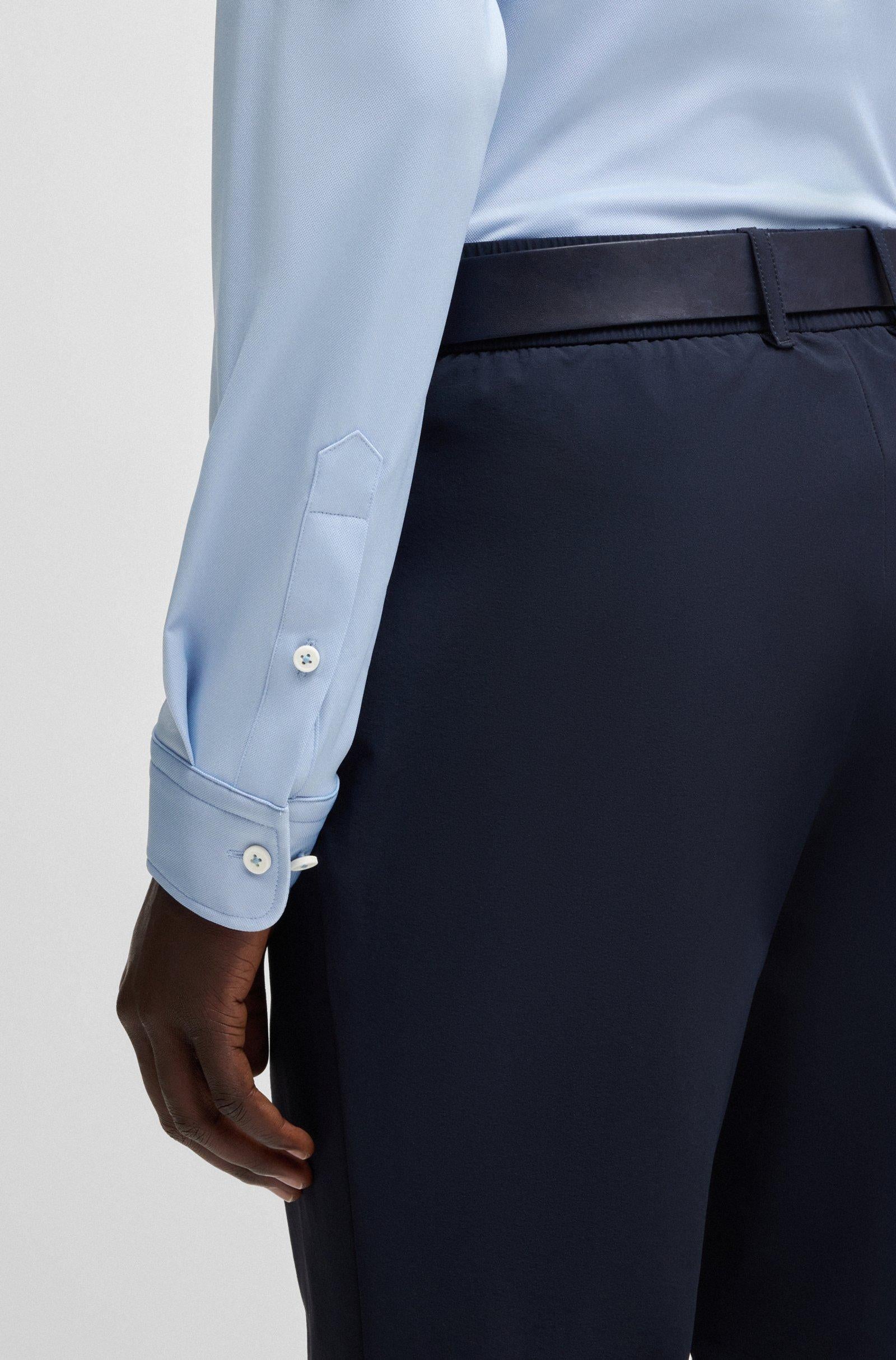 Camicia slim fit in tessuto performance 50533434 10253542 01 450 BOSS Light pastel blue 