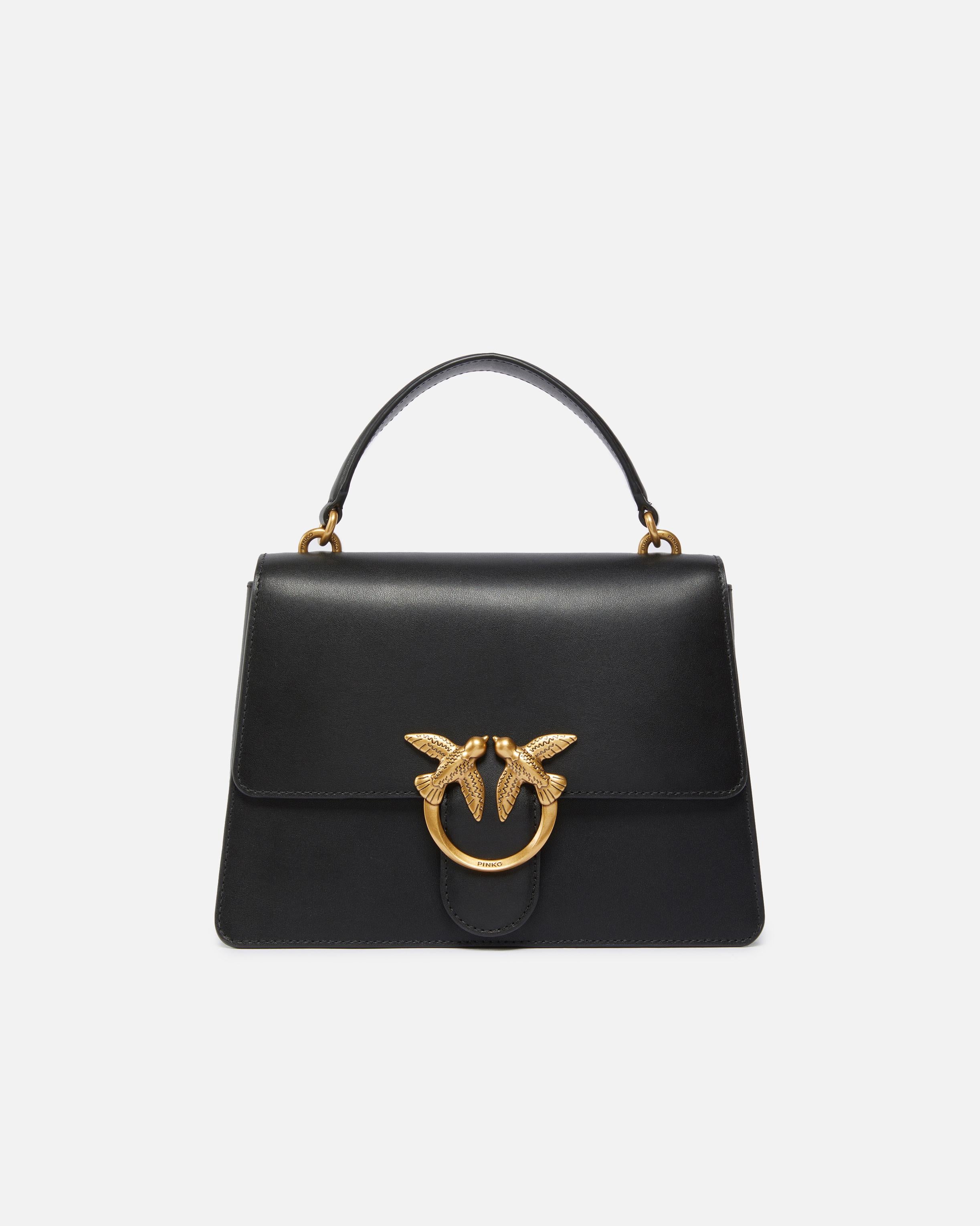 Borsa in pelle 100066A0F1 Z99Q PINKO Nero-antique gold 