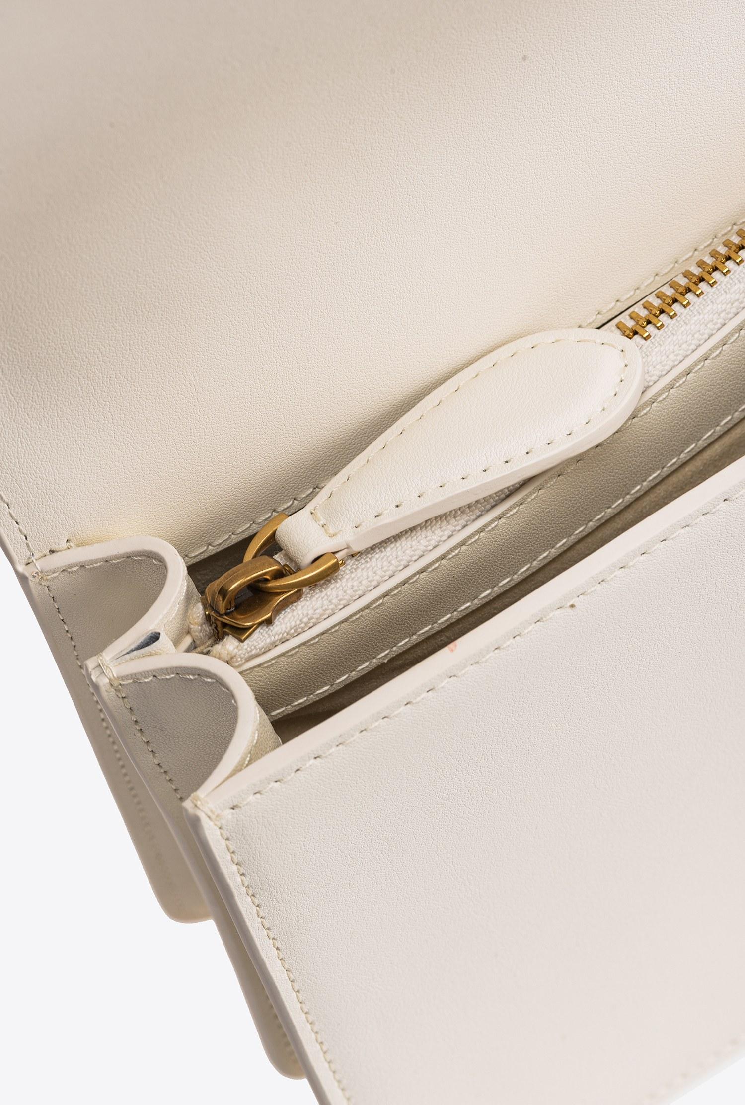 Borsa in pelle con tracolla 100053A0F1 Z14Q PINKO Avorio 
