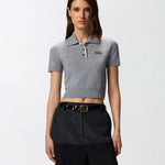 Polo in lana manica corta 105450A2Q9 II2 PINKO Grigio monumento 