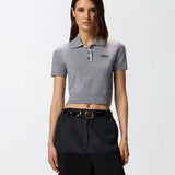 Polo in lana manica corta 105450A2Q9 II2 PINKO Grigio monumento 