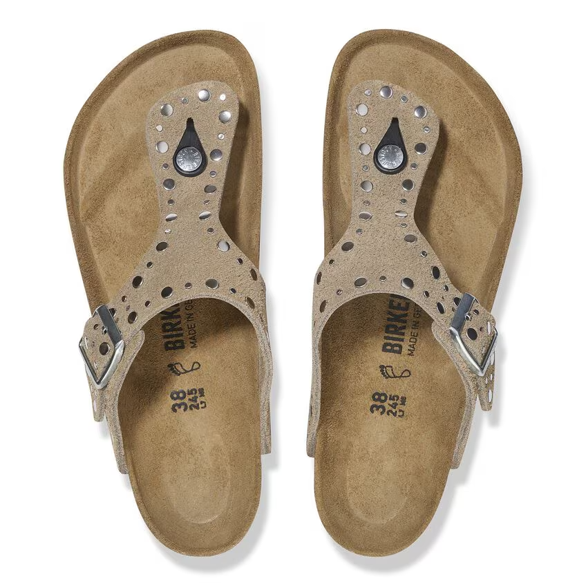 Infradito in pelle scamosciata GIZEH RIVET 1029388 TAUPE BIRKENSTOCK Taupe 