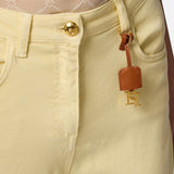 Jeans in cotone tinto con charm logato PJ87D51E2 DC7 ELISABETTA FRANCHI Lemon grass 