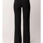 Pantaloni in crêpe leggero e raso PA18362E2 110 ELISABETTA FRANCHI Nero 