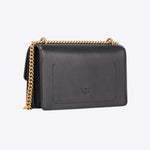 Borsa a tracolla media in pelle liscia 100941A0F1 Z99Q PINKO Nero-antigue 