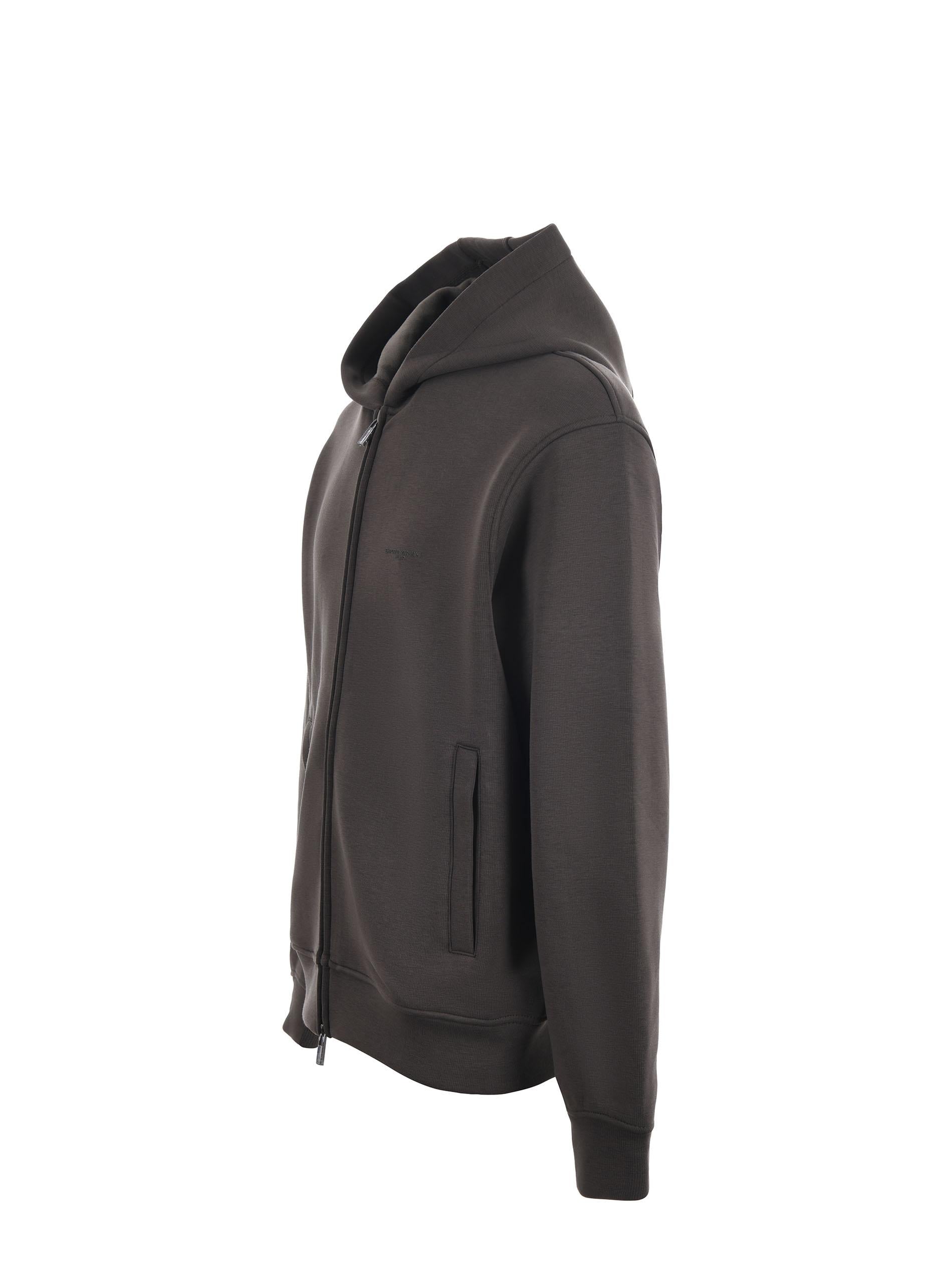 Felpa con zip e cappuccio EM002866 AF17547 U8120 EMPORIO ARMANI Dark green 