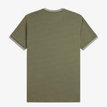 T-shirt con doppia riga M1588 87B FRED PERRY Lwgrn/ecru/dskbl 