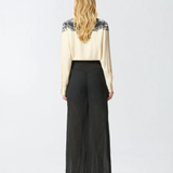 Pantaloni leggeri con lacci e dettagli texani<BR/> 106947A3AX Z99 PINKO Nero limousine 