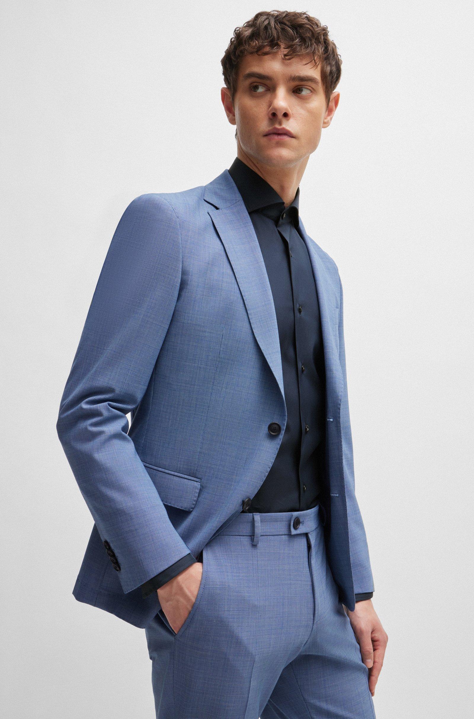 Camicia slim fit in cotone elasticizzato 50479915 10151300 03 410 BOSS Blue 