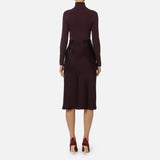 Abito in maglia a costine e raso con taschino AM06B56E2 EA4 ELISABETTA FRANCHI Merlot 