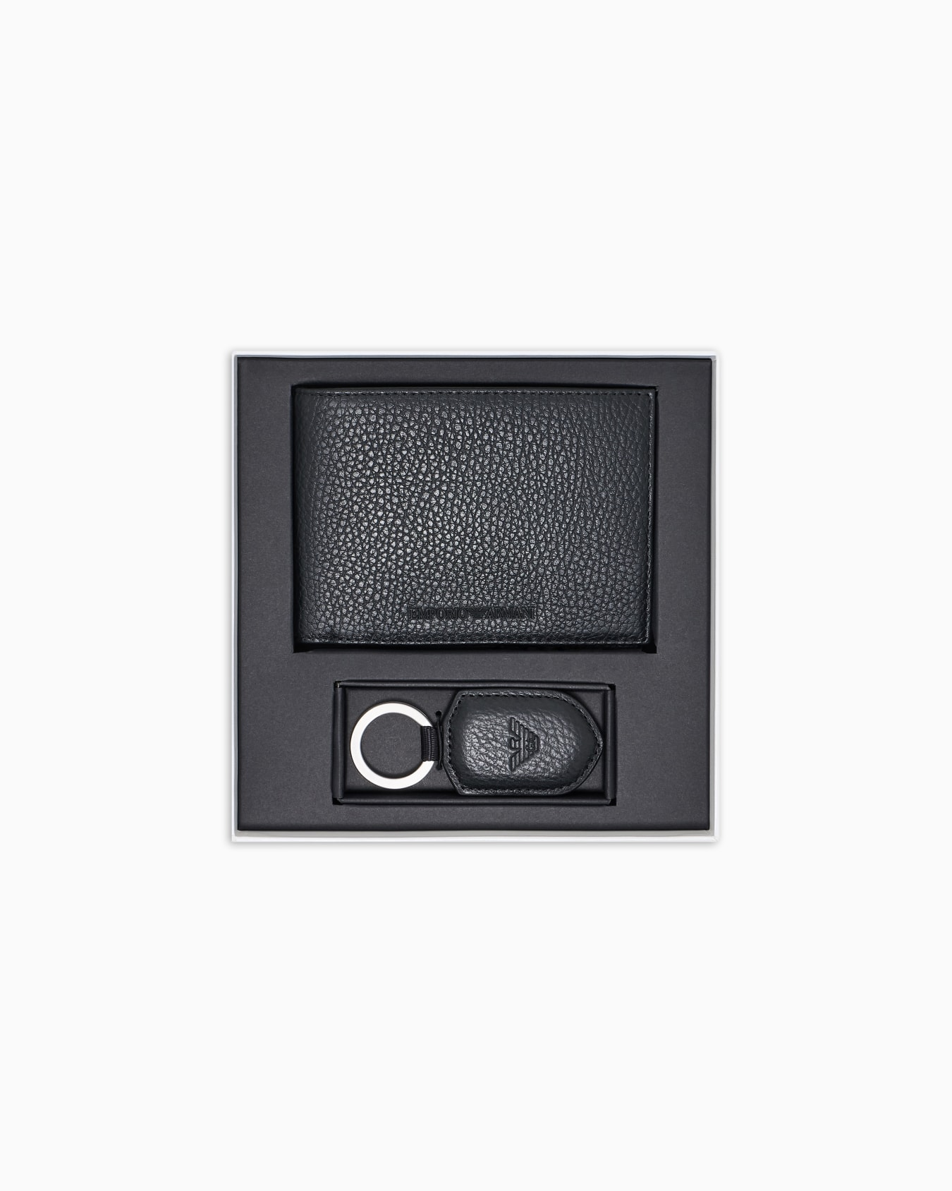 Portafoglio e portachiavi in pelle bottalata Y4R222 Y068E 80001 EMPORIO ARMANI Black 