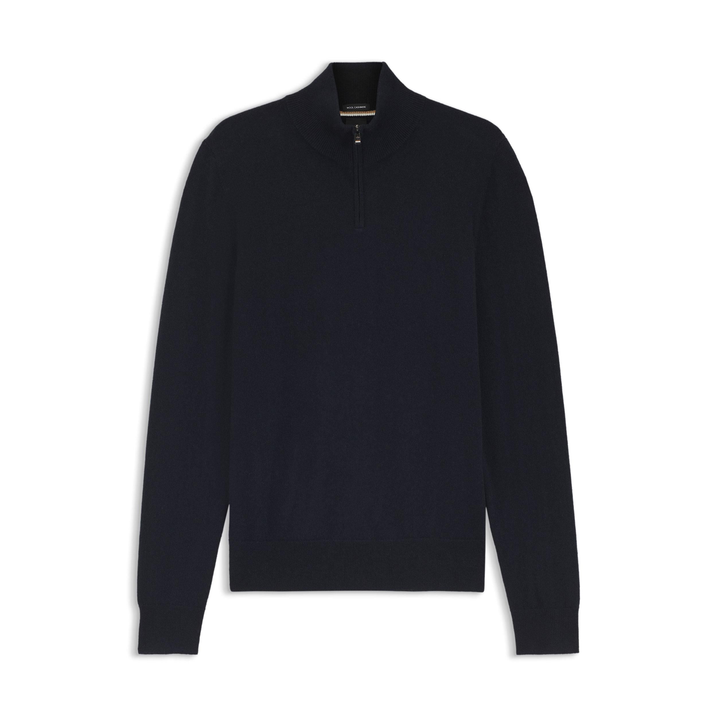 Maglia mezza zip in lana cachemire 50549984 10274962 01 404 BOSS Dark blue 