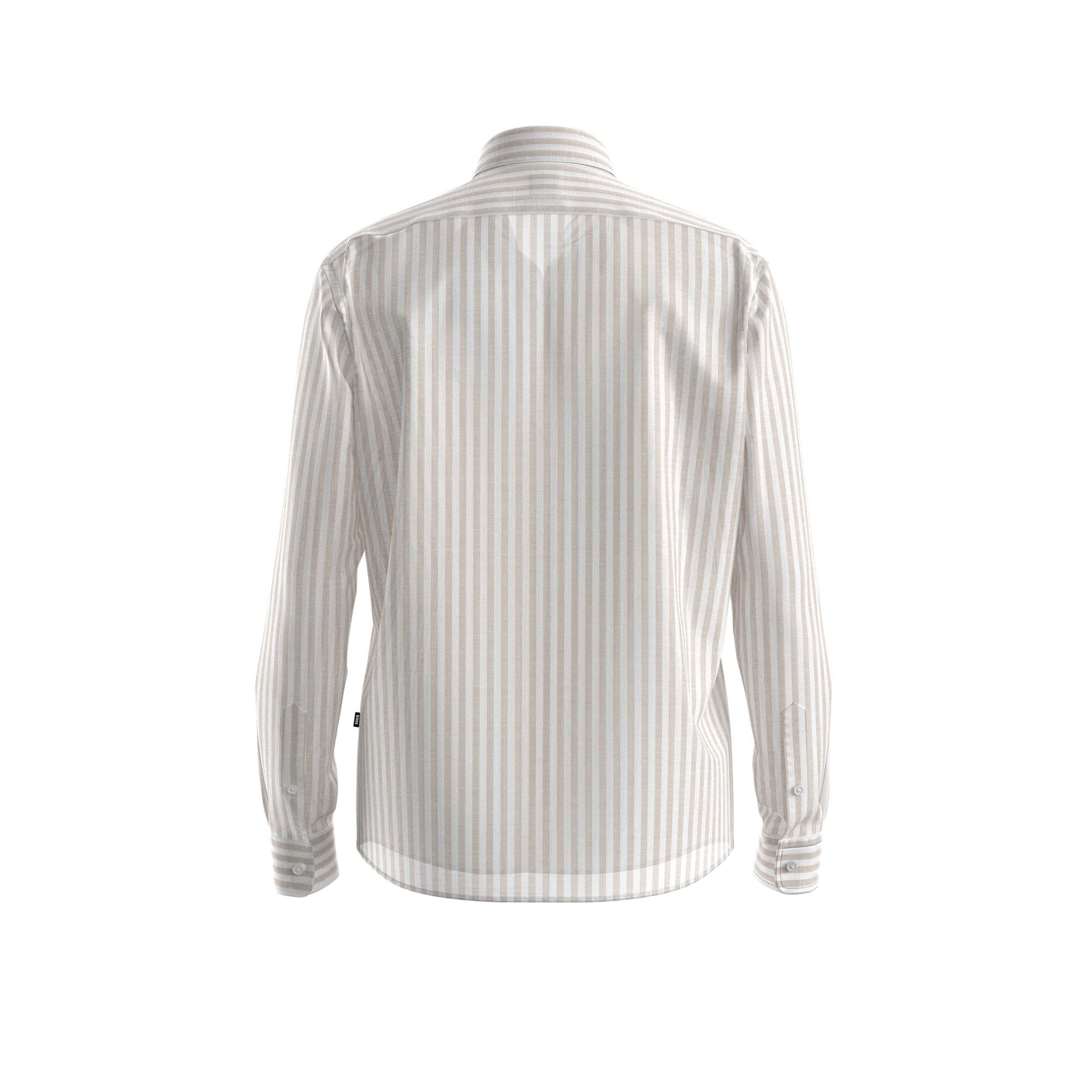 Camicia button down in lino 50560595 10279014 01 286 BOSS Open beige 