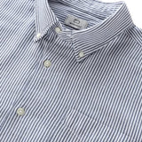 Camicia a righe in misto cotone e lino CFWOSI0134MRUT3707 31127 WOOLRICH Maritime blue 