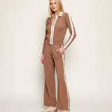 Pantalone con banda laterale logata KP74S61E2 727 ELISABETTA FRANCHI Argilla/burro 