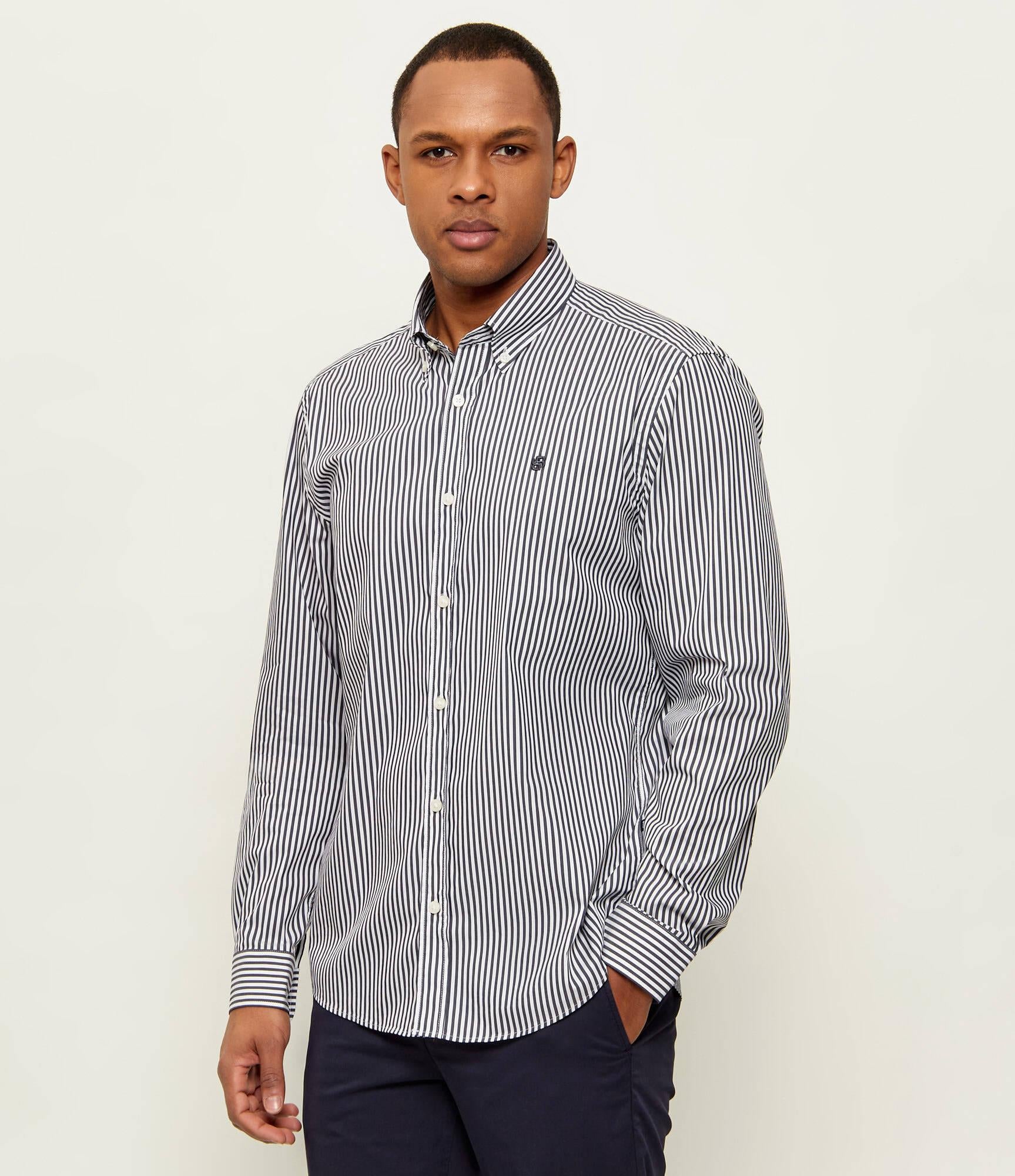 Camicia botton down in cotone 50562048 10262111 01 404 BOSS Dark blue 