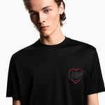 T-shirt in jersey misto lyocell con ricamo Capsule San Valentino EM002821 AF10761 UC001 EMPORIO ARMANI Black beauty 