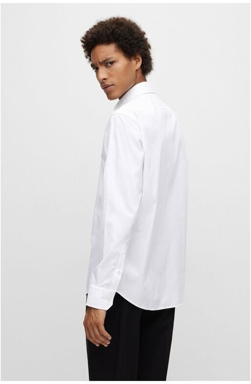 Camicia in cotone regular fit 50479943 10245425 01 100 BOSS White 