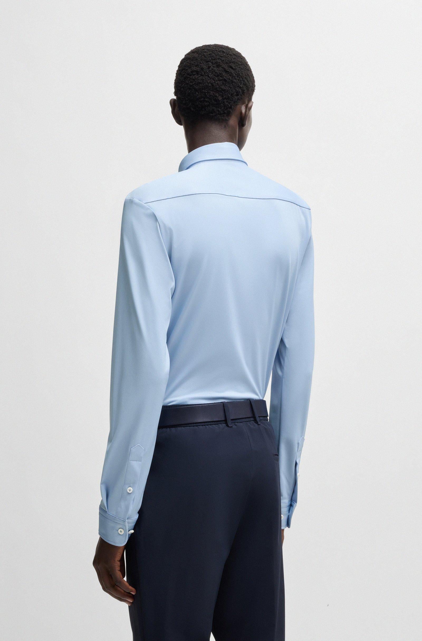 Camicia slim fit in tessuto performance 50533434 10253542 01 450 BOSS Light pastel blue 