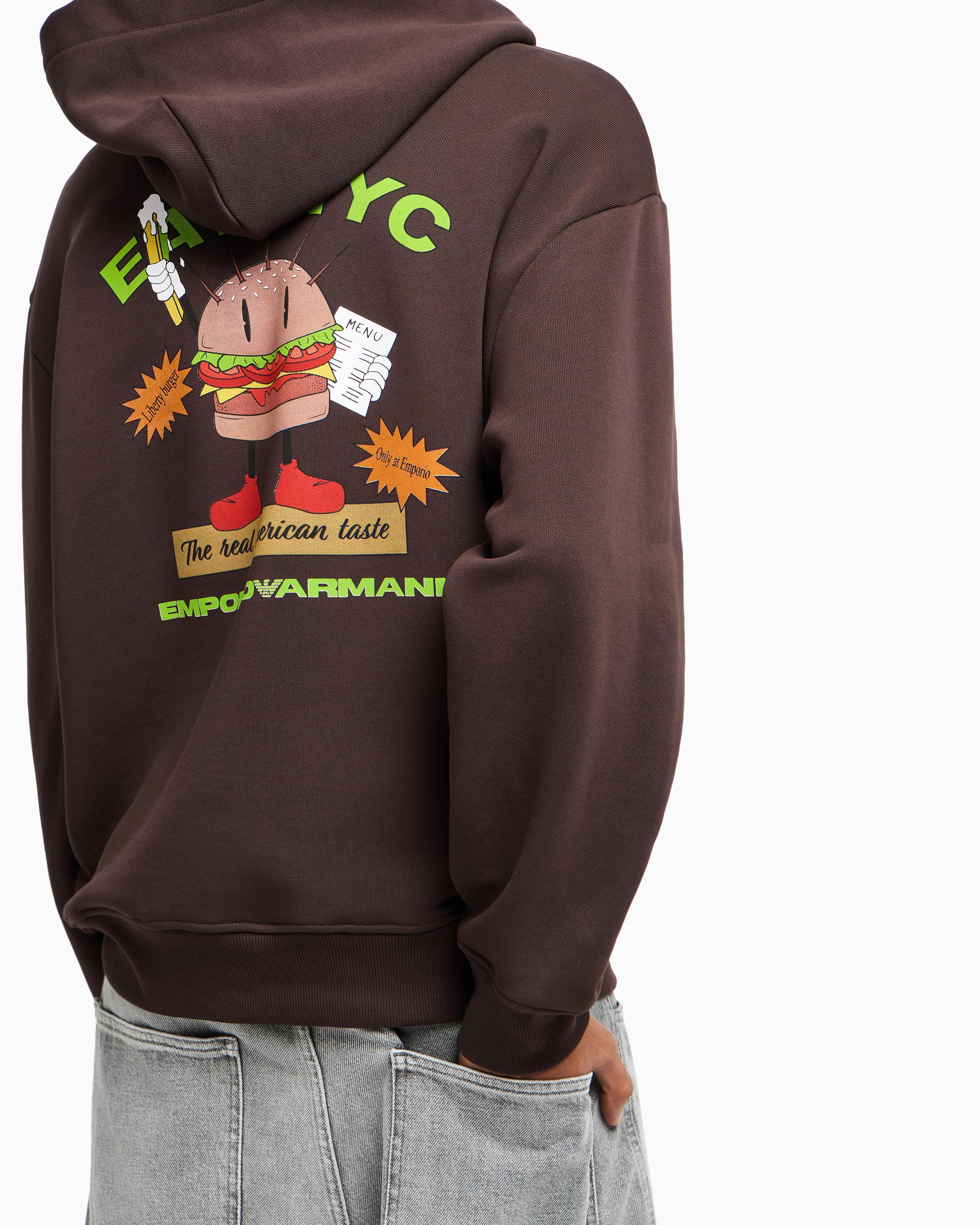 Felpa con cappuccio EM003621 AF12896 M6185 EMPORIO ARMANI Hamb marrone 