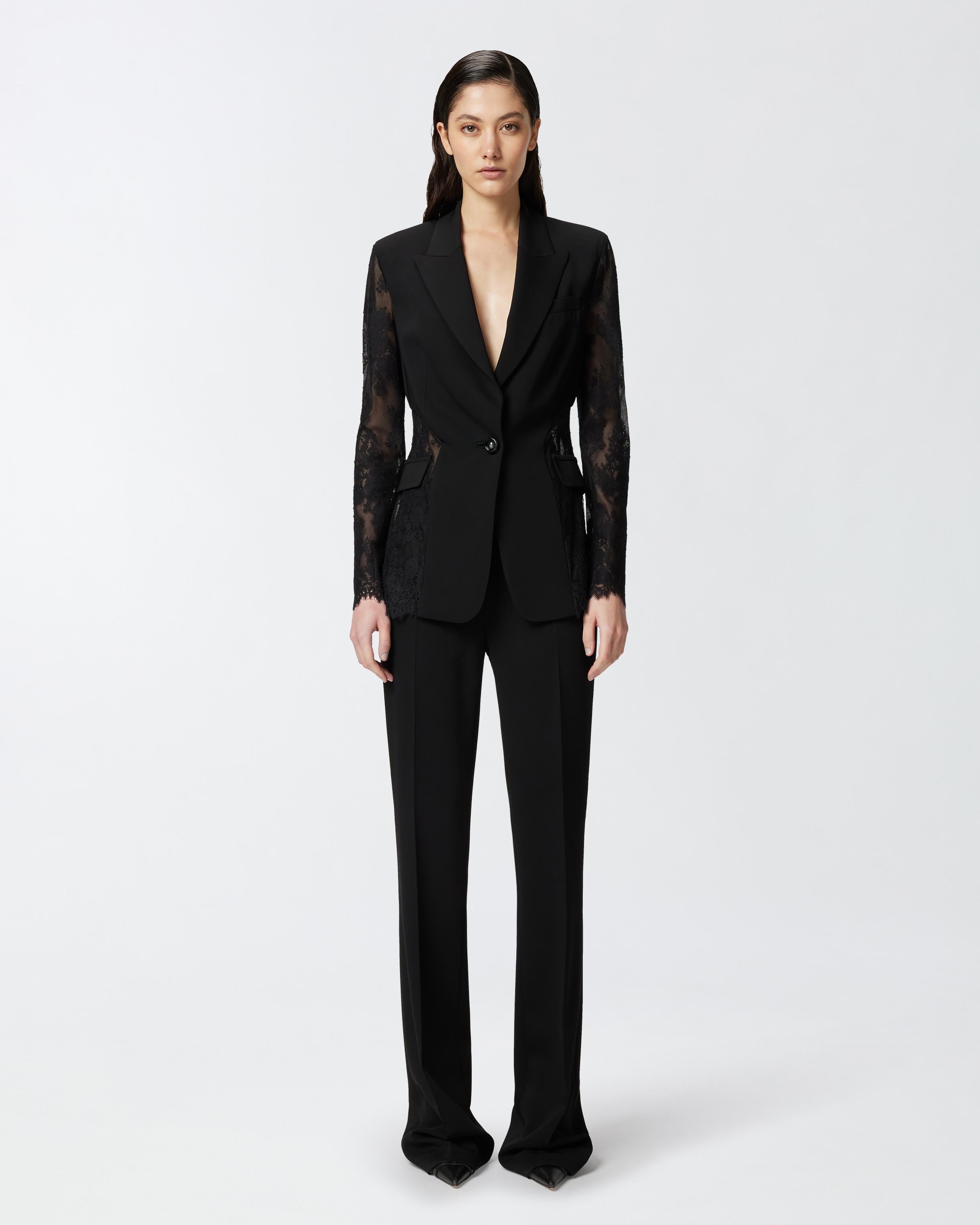 Pantaloni eleganti svasati in cady tecnico 104690A213 Z99 PINKO Nero limousine 