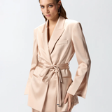 Giacca in satin con cintura 106589A1Y5 Q35 PINKO Rosa mogano 