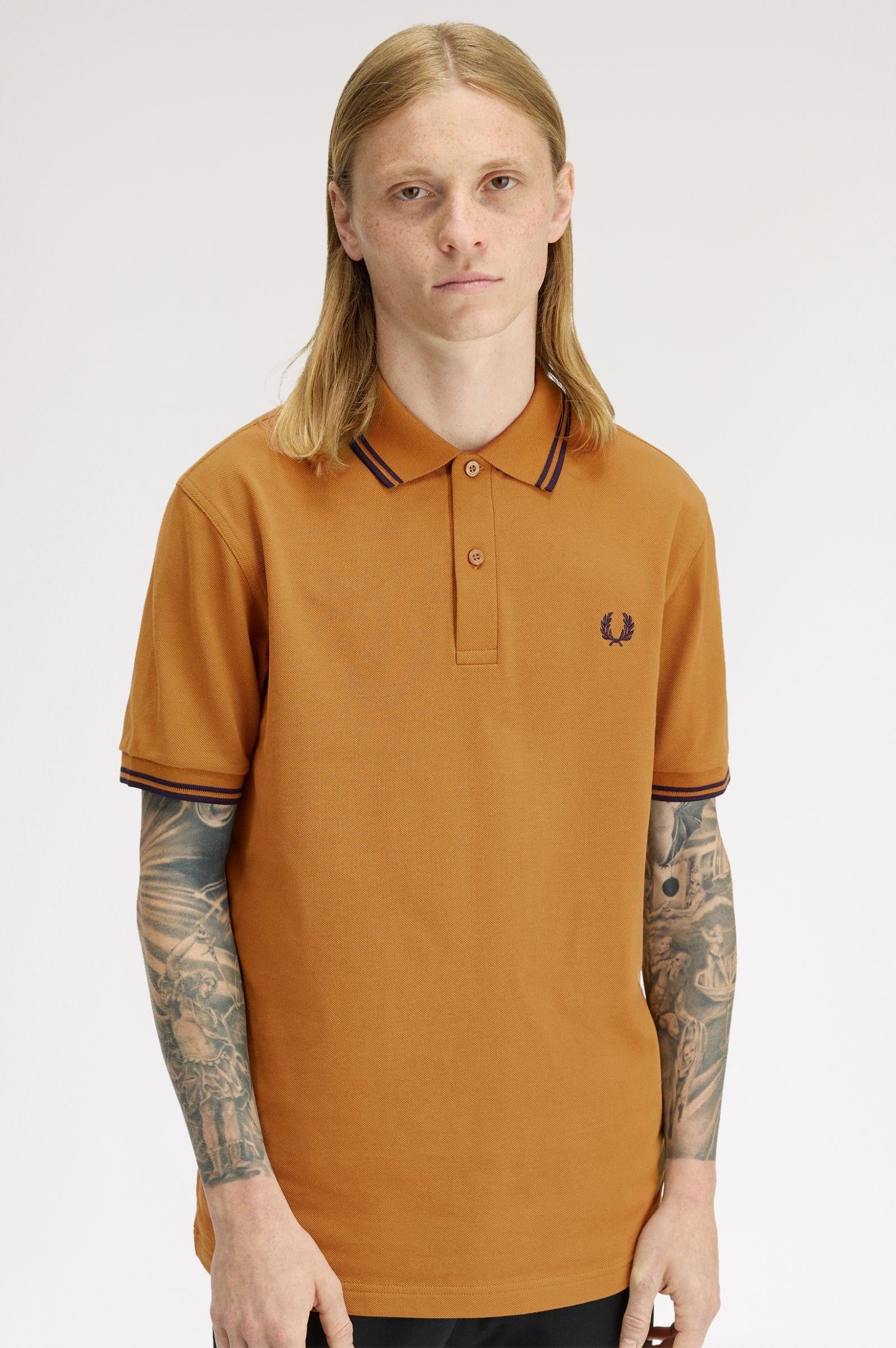 Polo manica corta M3600 T86 FRED PERRY Drk carml/nvy 